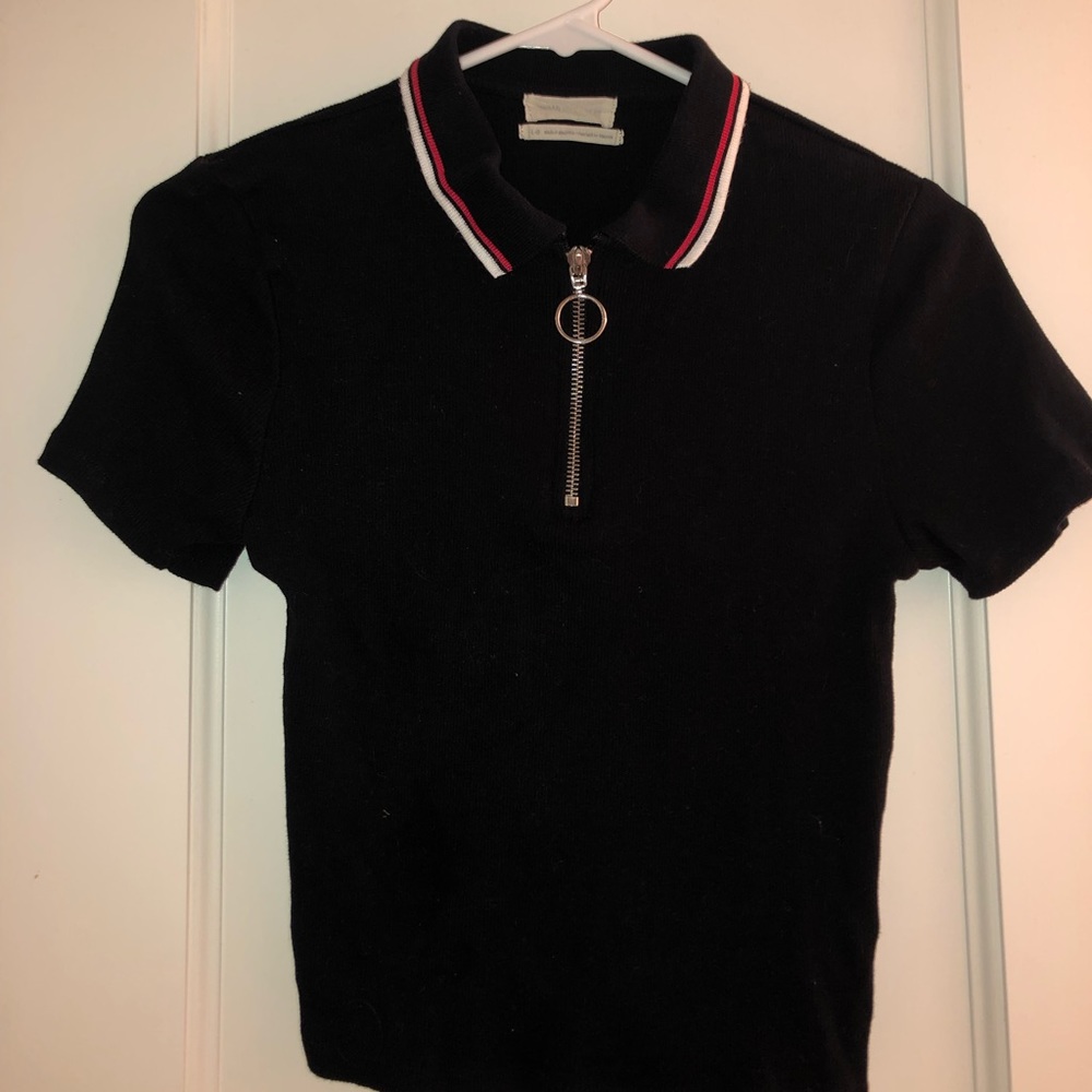 Urban Outfitters Cropped Zip Up Shirt